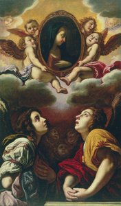 Fliegende und anbetende Engel, 1613-14 von Domenico Fetti or Feti