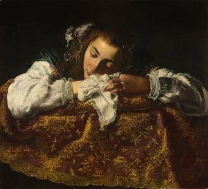 Schlafendes Mädchen von Domenico Fetti or Feti