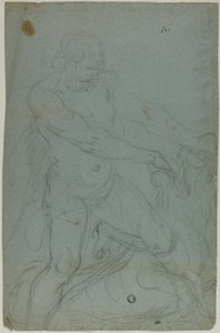 Samson und der Löwe (recto); Jungfrau Maria mit ausgestrecktem rechten Arm (verso)