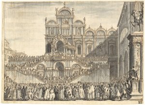 Campo San Zanipolo geschmückt für den Besuch von Pius VI von Domenico Fossati