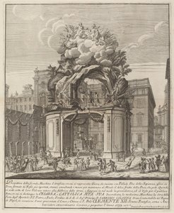 Jupiter und Minerva und die Schmiede des Vulkan, für das "Chinea"-Fest von Domenico Franceschini probably after Nicola Michetti