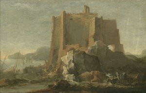 Landschaft mit Felsen und Festung, ca. 1640-50