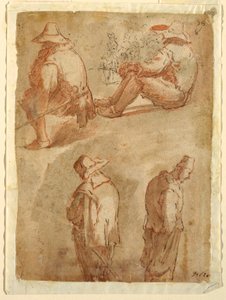 Figurenstudien von fünf Männern von Domenico Gargiulo, called Micco Spadaro