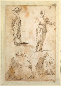 Vier Männer von Domenico Gargiulo, called Micco Spadaro