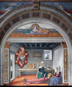 Verkündigung des Todes an St. Fina durch den heiligen Gregor den Großen - Fresko von Domenico Ghirlandaio
