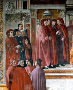 Die Verkündigung in Sacharja (Detail) von Domenico Ghirlandaio