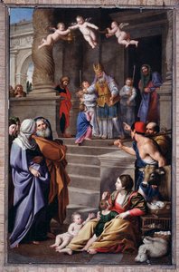 Darstellung des Heiligen Thomas von Villanova, der Wohltätigkeit übt von Domenico Il Sarzana Fiasella