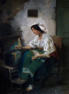 Nähendes Mädchen