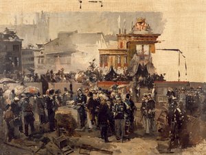 Grundsteinlegung der Galleria Vittorio Emanuele II in Mailand, 7. März