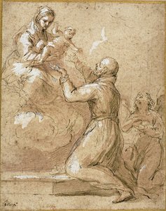 Jungfrau und Kind erscheinen dem Heiligen Cajetan von Thiene von Domenico Maria Canuti