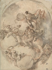 Studie für die Decke: Apollo und andere Figuren von Domenico Mondo
