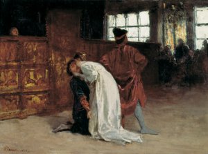 Der Kuss - Gemälde von Domenico Morelli (1826-1901) 1868 Neapel, Nationalmuseum von Capodimonte von Domenico Morelli