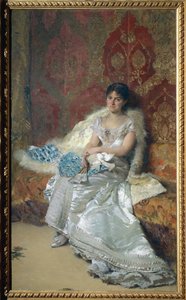 Porträt von Frau Theresa Oneto Maglione von Domenico Morelli