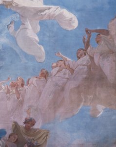 Die Himmelfahrt, Fresko von Domenico Morelli, Decke der Königlichen Kapelle von Assunta, Königspalast von Neapel von Domenico Morelli