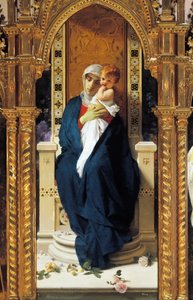 Triptychon der Madonna der Rosen, (Detail), Kapelle des Heiligen Augustinus, Schloss von Corigliano Calabro, Kalabrien, Italien