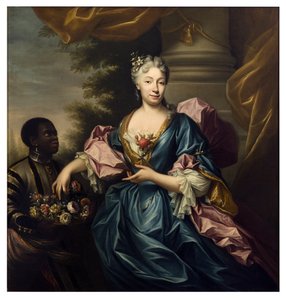 Porträt einer Dame mit Diener von Domenico Parodi