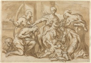 Madonna umgeben von Heiligen von Domenico Piola