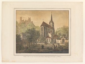 Blick auf die Kirche und das Schloss in Oberwesel von Domenico Quaglio (II)