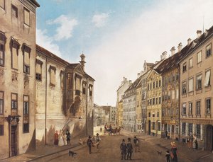 Die Residenzstraße gegen den Max-Joseph-Platz im Jahr 1826