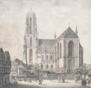 Lithografie - Frankfurt - Kaiserdom - Quaglio - 1819
