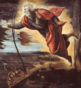 Die Erschaffung der Tiere (Detail) von Domenico Robusti Tintoretto