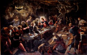Das letzte Abendmahl (La cene) Gemälde von Jacopo Robusti genannt Tintoretto (1518-1594) 1592-1594 Maße: 365x568 cm Venedig, Kirche San Giorgio