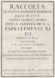 Sammlung antiker und moderner Statuen von Domenico de Rossi, Paolo Alessandro Maffei