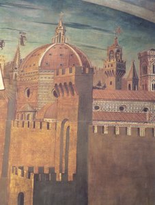 Detail des Florenzer Doms, aus einem Fresko von Dante mit der Divina Commedia im Nordschiff, 1465 Fresko (Detail) von Domenico di Michelino