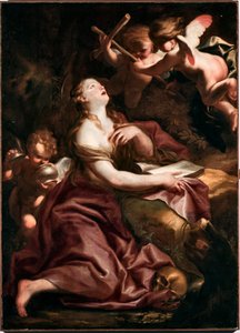 Heilige Maria Magdalena Gemälde von Domenico Piola (1627-1703), Genua Musei di Strada Nuova von Domenico the Elder Piola