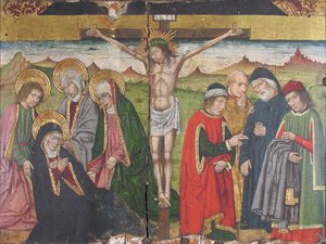 Tafel mit der Kreuzigung vom Retabel, 15. Jahrhundert von Domingo Ram