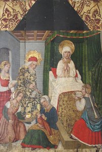 Tafel mit der Geburt des Heiligen Johannes des Täufers aus dem Retabel