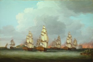 Zerstörung der amerikanischen Flotte in der Penobscot Bay von Dominic Serres