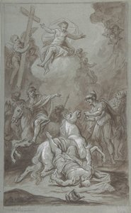 Die Bekehrung des Hl. Paulus (recto), Die Hinrichtung des Gefangenen (verso), 18. bis frühes 19. Jahrhundert von Dominik Kindermann