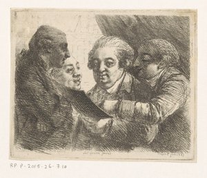 Porträt von vier Brüdern der Familie Terres, Buchhändler in Neapel von Dominique Vivant Denon (baron)