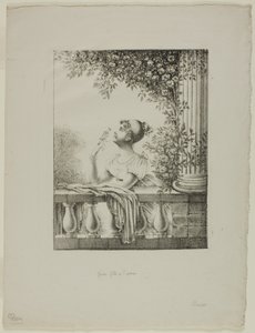 Junges Mädchen mit Vogel von Dominique Vivant Denon