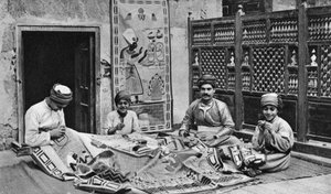 Handwerker, Zeltmacher-Basar, Kairo, Ägypten, ca. 1922