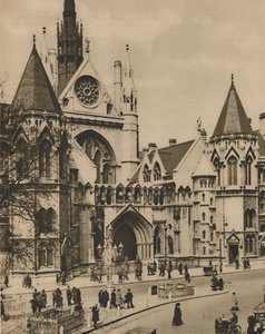Royal Courts of Justice von einem Fenster an der Ecke der Essex Street von Donald McLeish