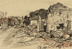 Zerstörtes Dorf, Kriegsfront
