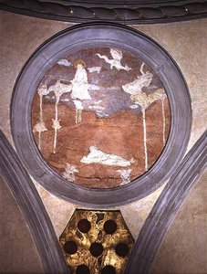 St. Johannes auf Patmos, Spandrel-Medaillon, ca. 1425 von Donatello