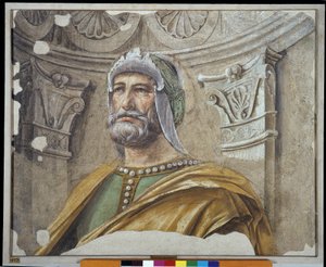 Mann mit Bart und Helm von Donato Bramante