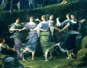 Tänzerinnen, Detail aus Tanz der Nymphen, 1724-25