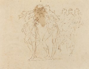 Musiker und tanzende Figuren