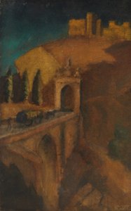 Berglandschaft mit Brücke (verso), ca. 1910