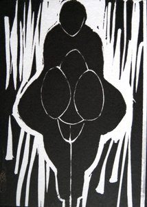 Ausdrucksstarke Schwarz-Weiß-Figur