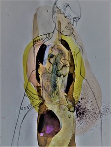 Goldene Abstrakte Figur von Doris Schmitz