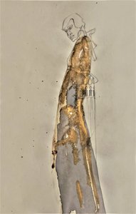 Goldene Fließende Figur