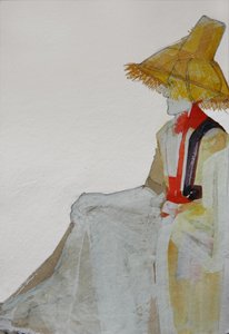 Mann mit Strohhut von Doris Schmitz