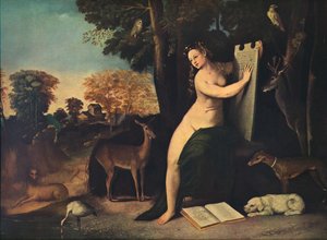 Circe und ihre Liebhaber in einer Landschaft, ca. 1525