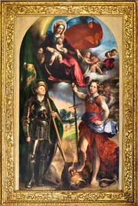 Madonna mit Jesuskind und St. Georg und Erzengel Michael von Dosso Dossi