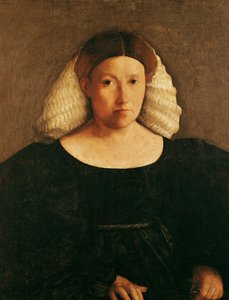 Porträt einer Frau mit einem weißen Haarnetz von Dosso Dossi